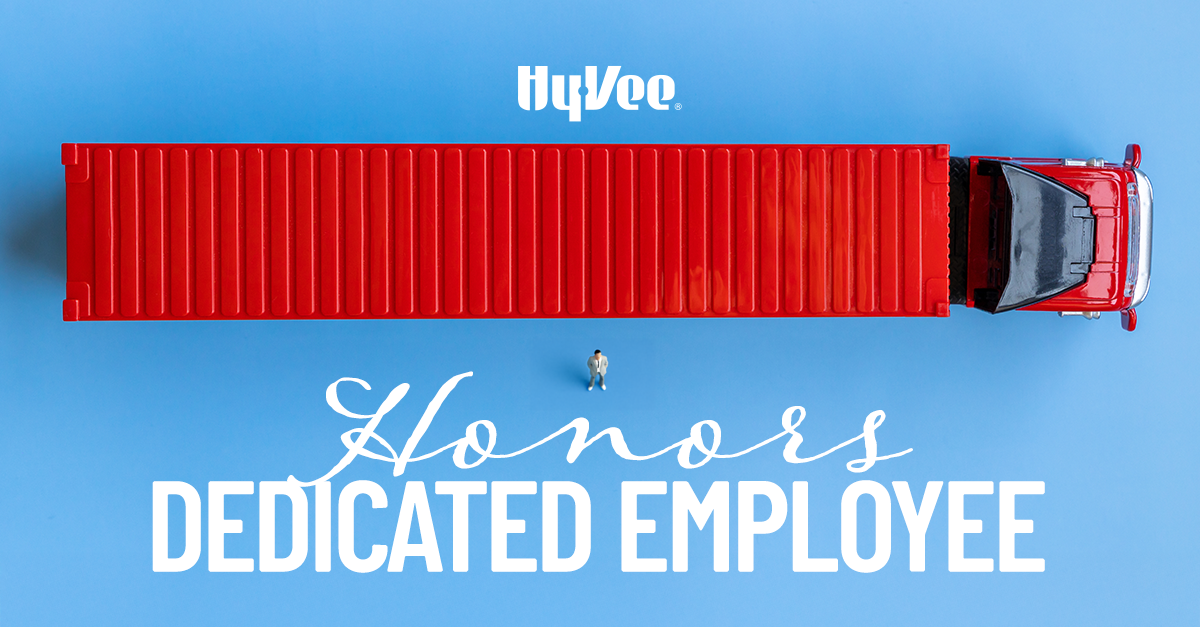 Spirit Lake Hy-Vee Employee Honored with Picture on Truck for More Than 45 Years of Service