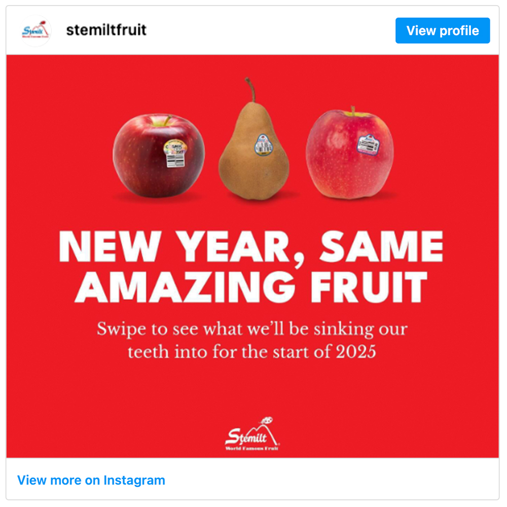 Get social with Stemilt | January 8, 2025 10:30 AM