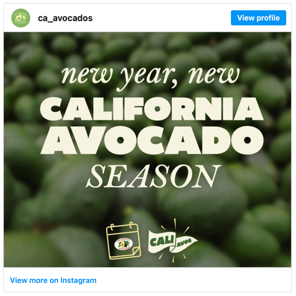 Get social with California Avocado Commission (CAC) | January 9, 2025 10:30 AM