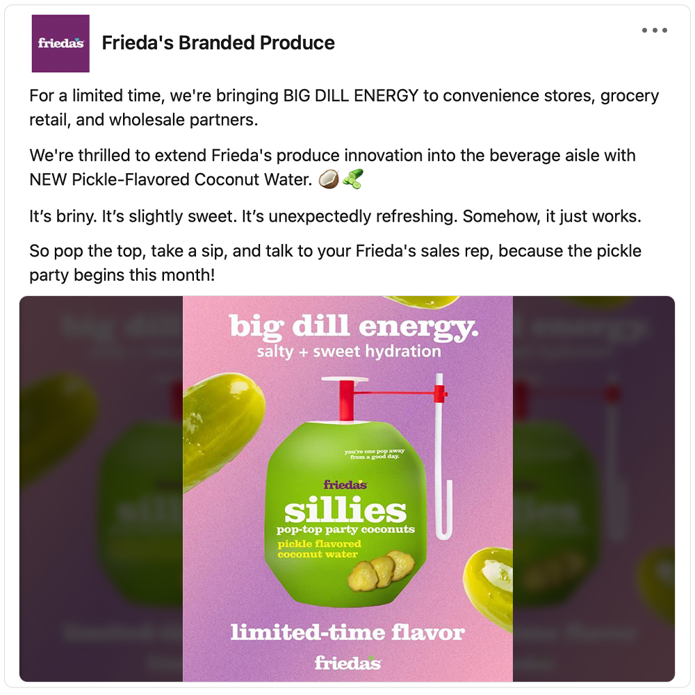 Get social with Frieda's | April 8, 2026 10:30 AM