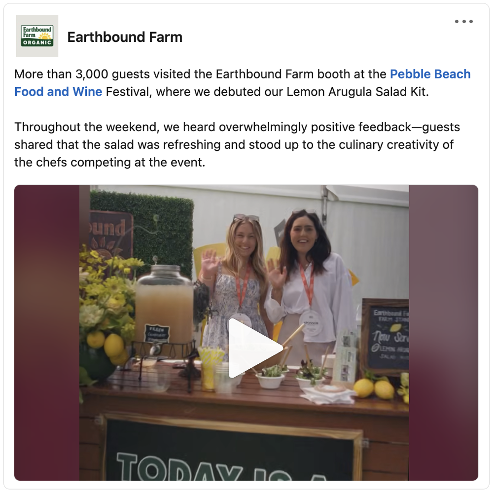 Get social with Earthbound Farms | May 1, 2025 10:30 AM