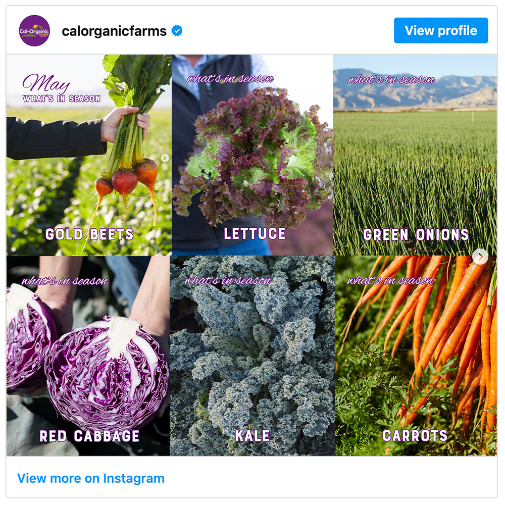Get social with Cal-Organic Farms | May 14, 2026 10:30 AM