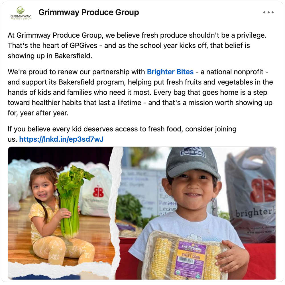Get social with Grimmway Farms | August 28, 2026 5:00 AM