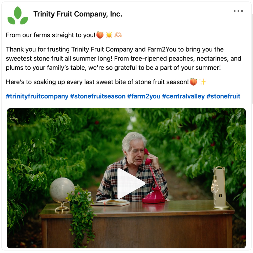 Get social with Trinity Fruit Company | August 28, 2026 5:00 AM