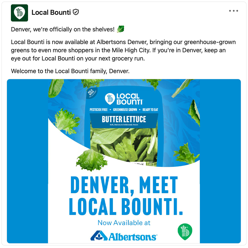 Get social with Local Bounti | October 5, 2026 10:30 AM