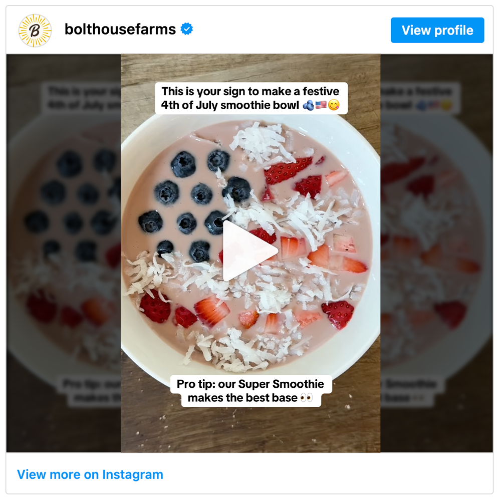 Get social with Bolthouse Fresh Foods™ | July 1, 2025 5:00 AM