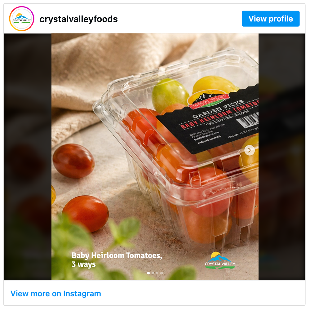 Get social with Crystal Valley Foods | May 27, 2026 10:30 AM