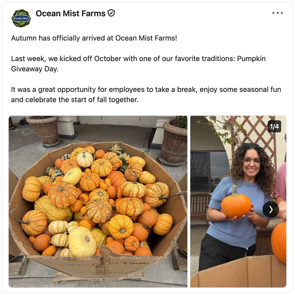Get social with  Ocean Mist® Farms | October 14, 2026 5:00 AM