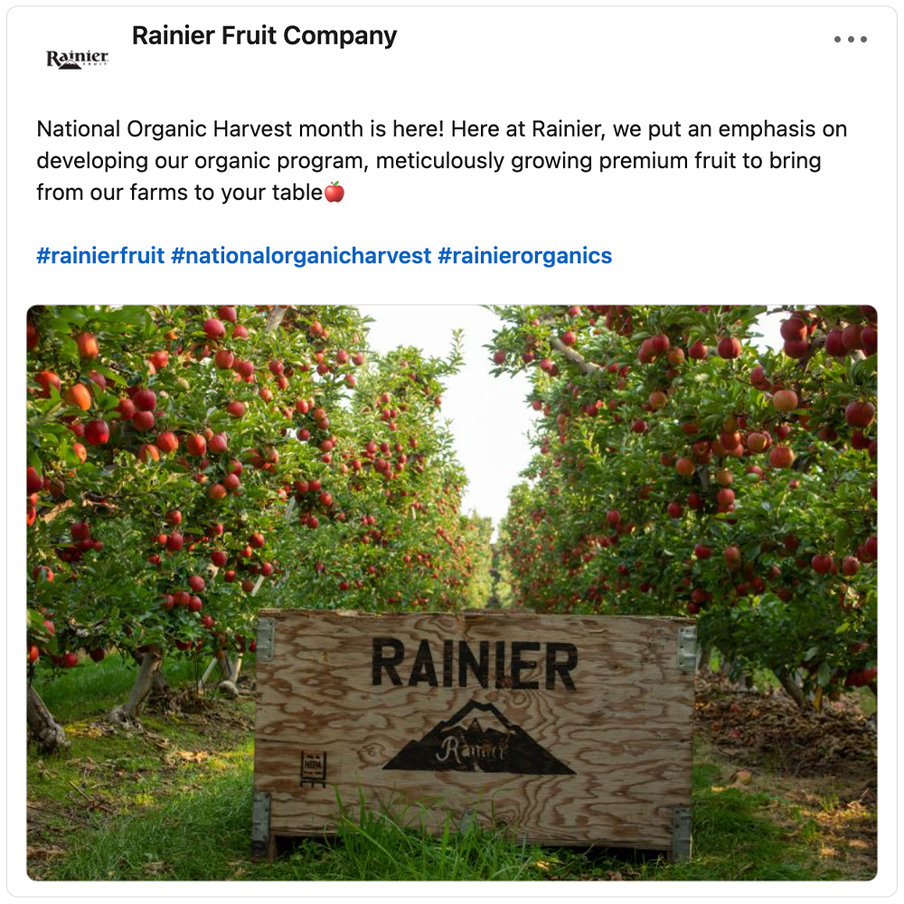 Get social with  Rainier Fruit Company | September 25, 2025 10:30 AM