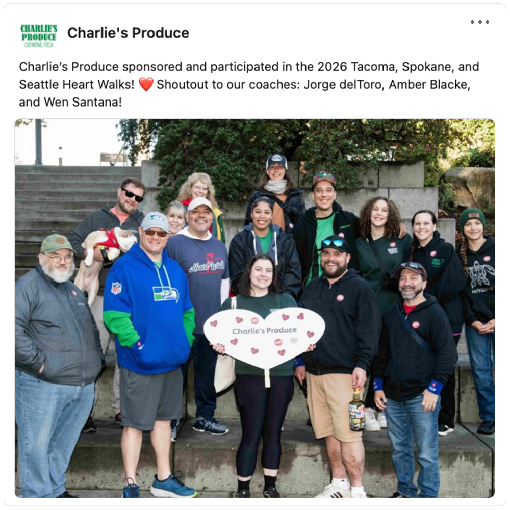 Get social with Charlie's Produce | October 26, 2026 10:30 AM