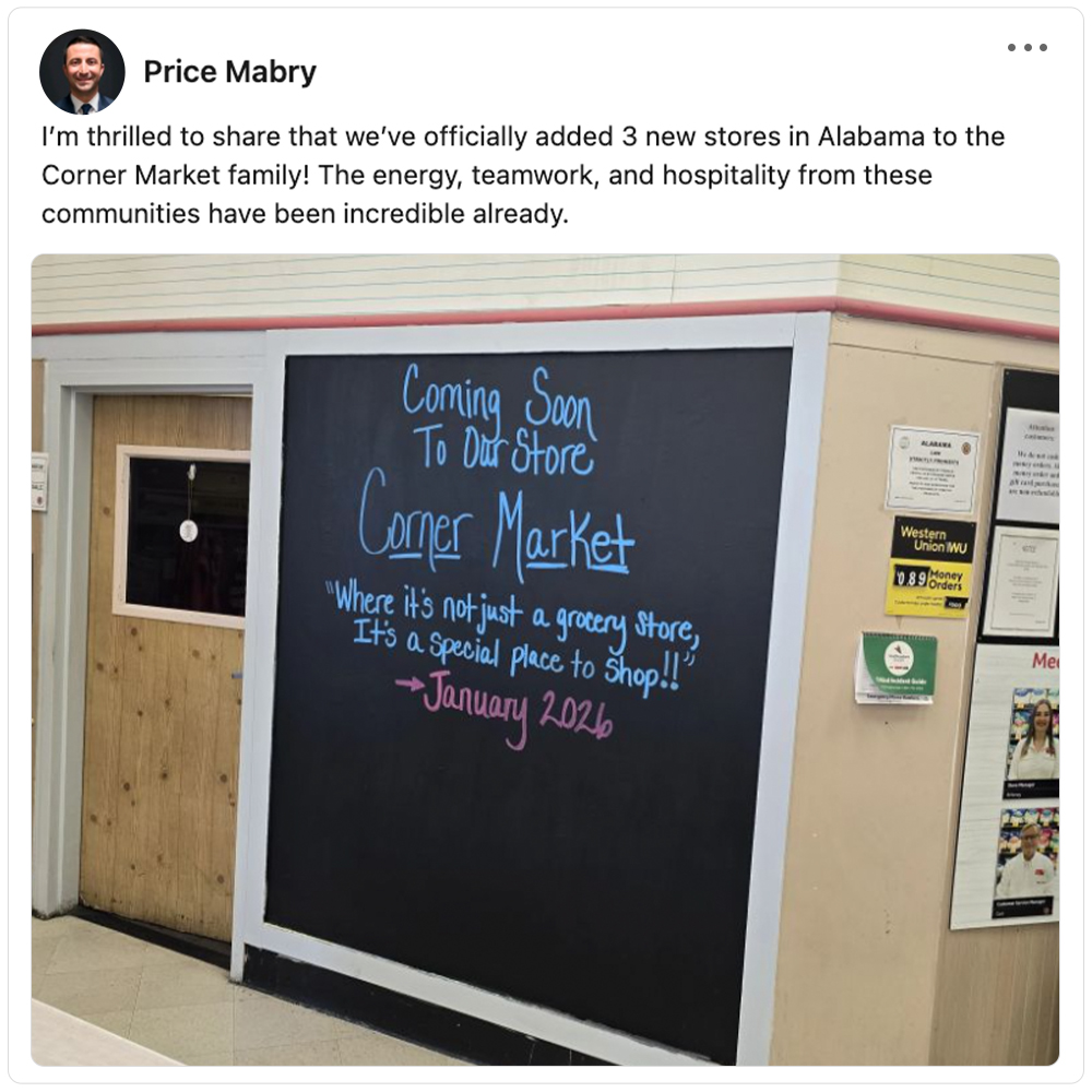 Get social with Corner Market | November 7, 2025 4:00 AM