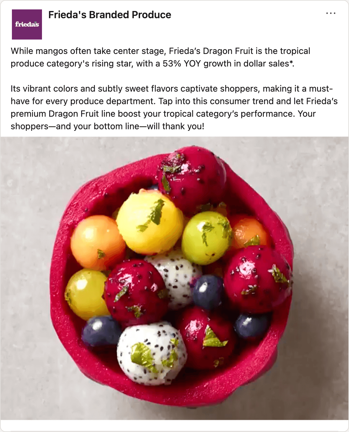 Get social with Frieda's | January 21, 2025 10:30 AM