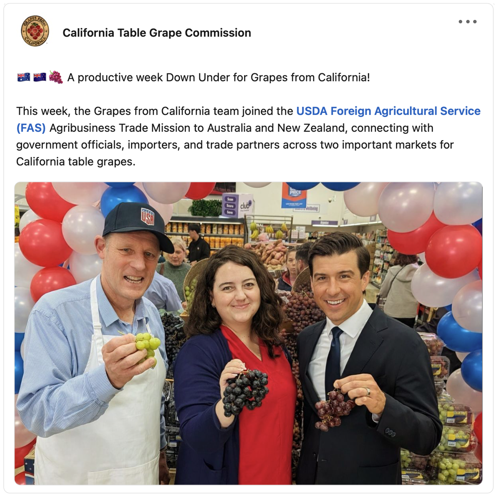 Get social with California Table Grape Commission (CTGC) | September 7, 2026 5:00 AM