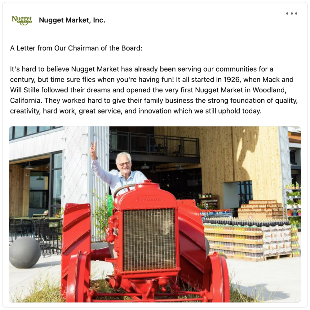 Get social with Nugget Markets | October 7, 2026 5:00 AM