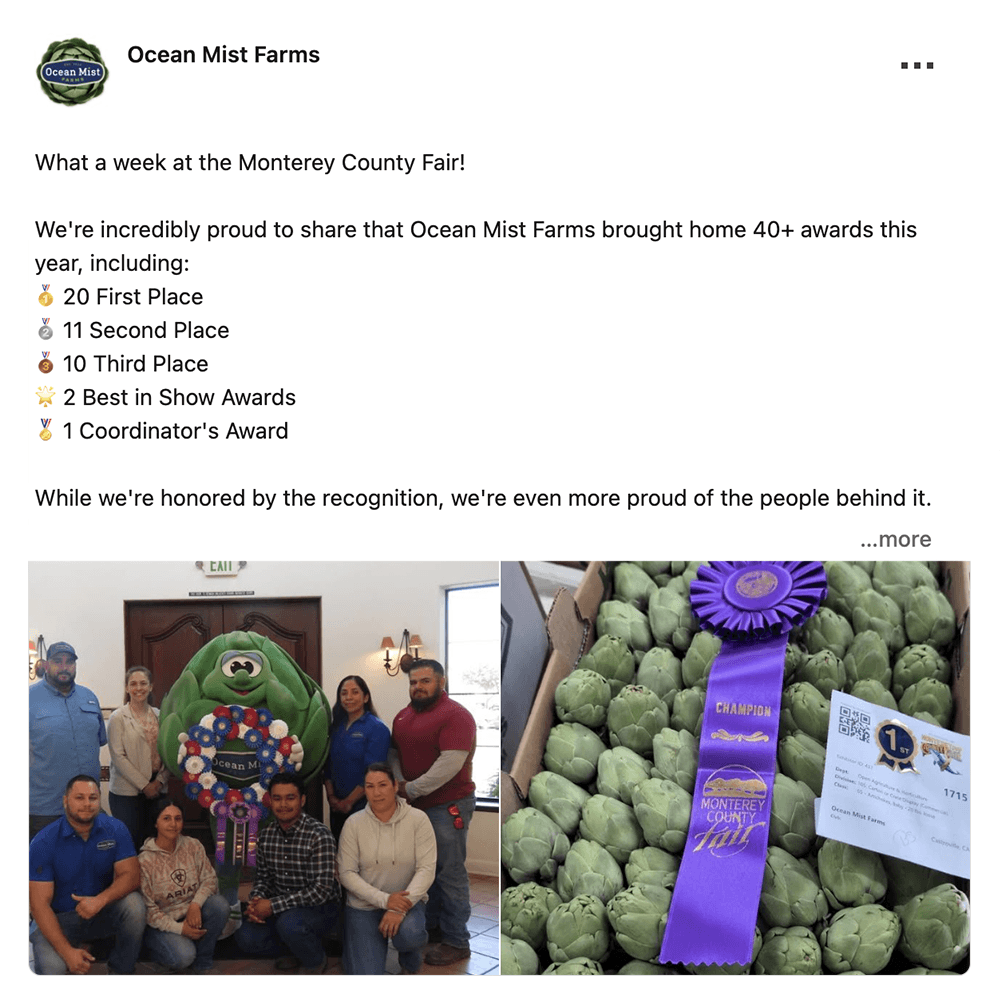 Get social with Ocean Mist® Farms | September 24, 2026 5:00 AM