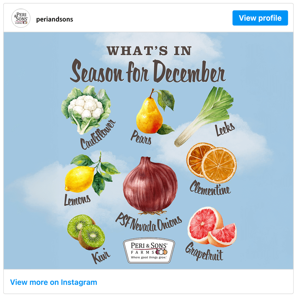 Get social with Peri & Sons Farms | December 16, 2025 5:00 AM
