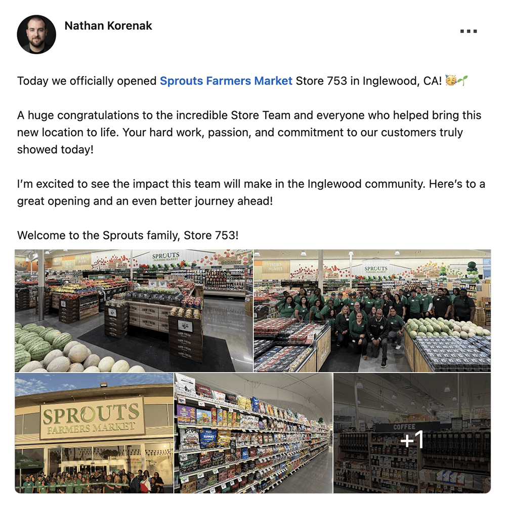 Get social with Sprout's Farmers Market | August 26, 2026 10:30 AM