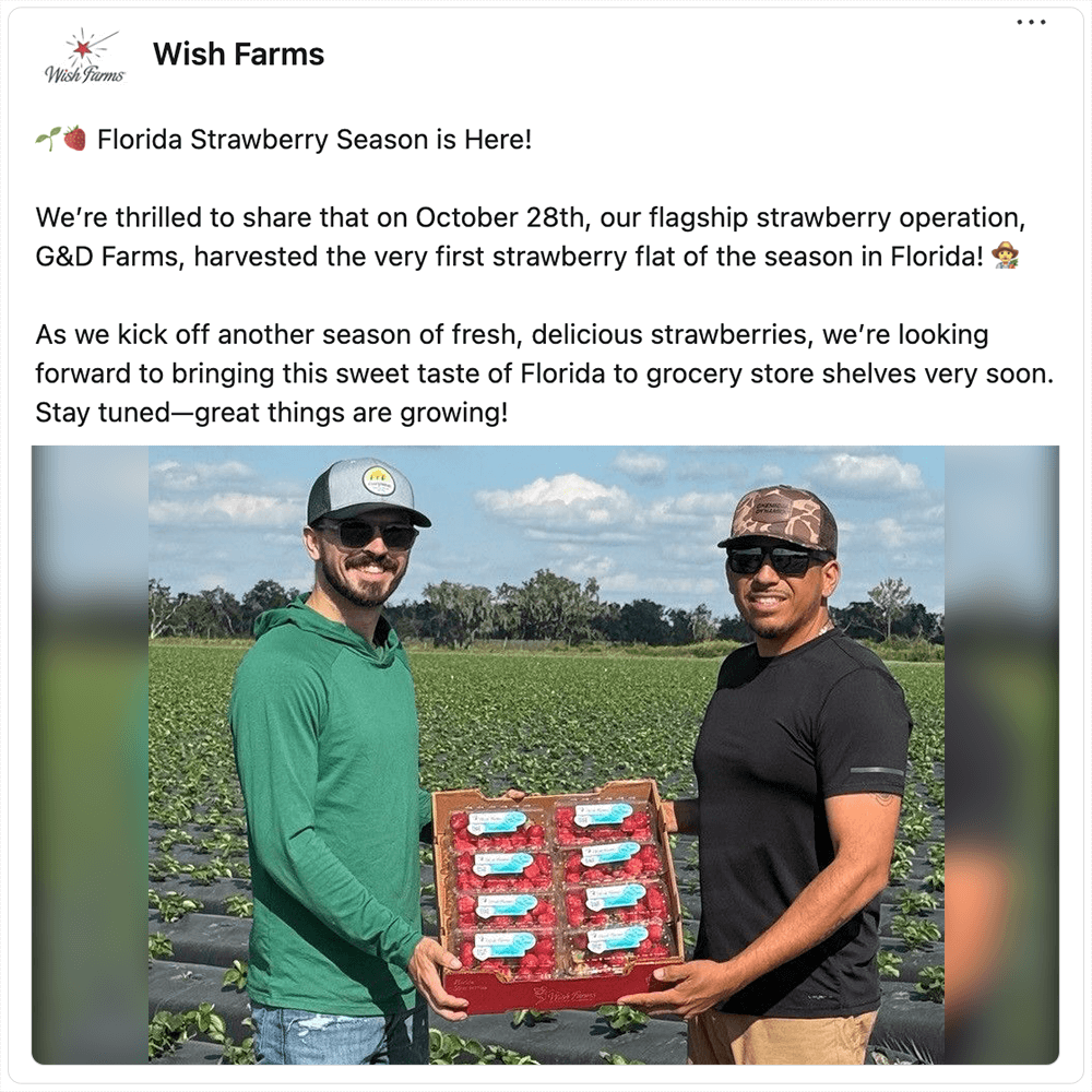 Get social with Wish Farms | November 11, 2025 9:30 AM