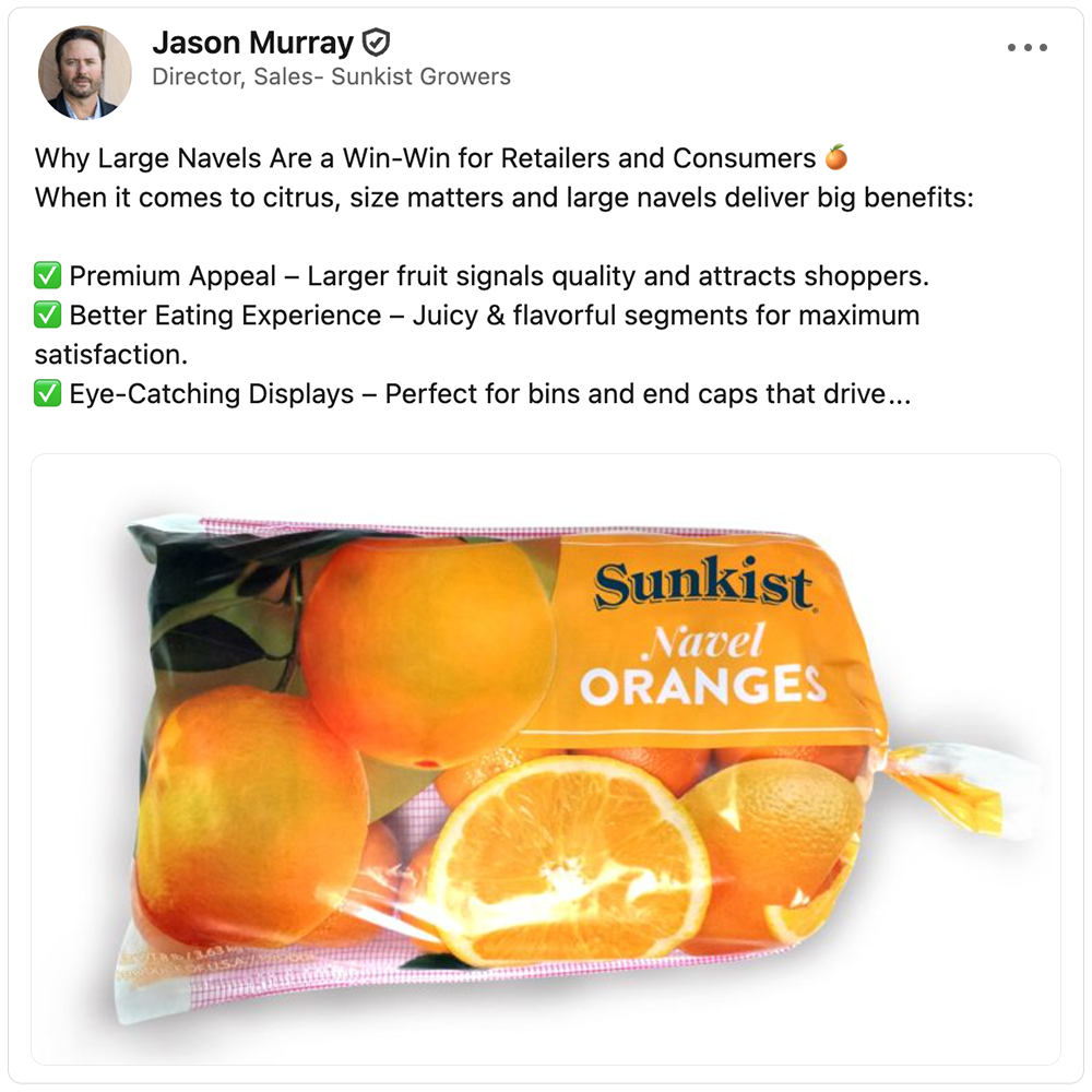 Get social with Sunkist Growers | January 12, 2026 10:30 AM