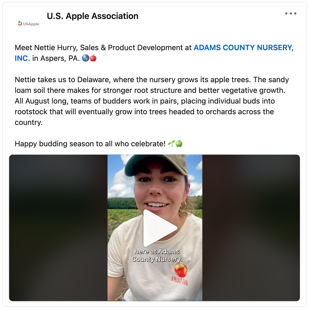 Get social with U.S. Apple Association | September 9, 2026 10:30 AM