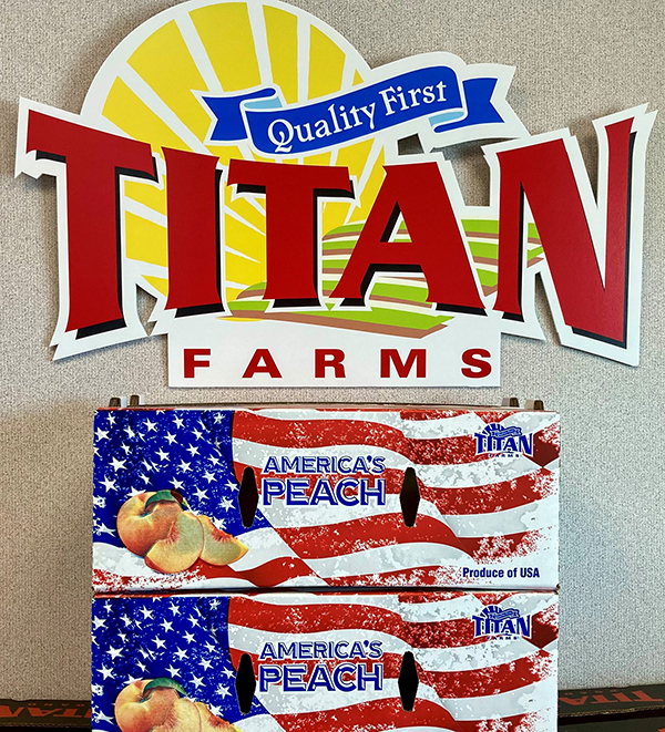 For a limited time, the traditional Titan Farms peach box will be replaced with the America’s Peach Box