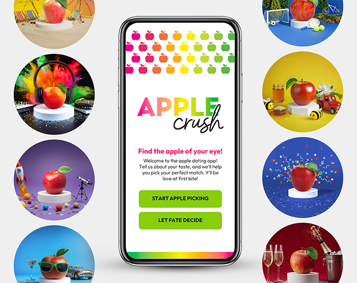 Apple Crush™ is an interactive tool that matches consumers with an apple based on their unique flavor and texture preferences, and offers fun facts, flavor notes, and even personality profiles