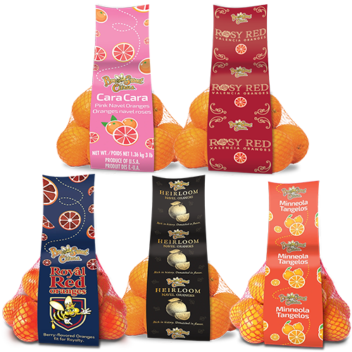 Bee Sweet Citrus - Cara Cara, Royal Red, Heirloom Navel Oranges, Minneola Tangelos, and Rosy Red Valencia Oranges bags