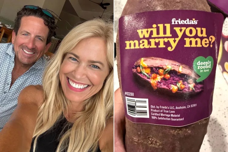 People Magazine recently shared the story of a man who proposed to his girlfriend using a custom-labeled Stokes Purple Sweet Potato with the help of Frieda’s Branded Produce (Photo credit: Dawn Mussallem and David Doll/People Magazine)